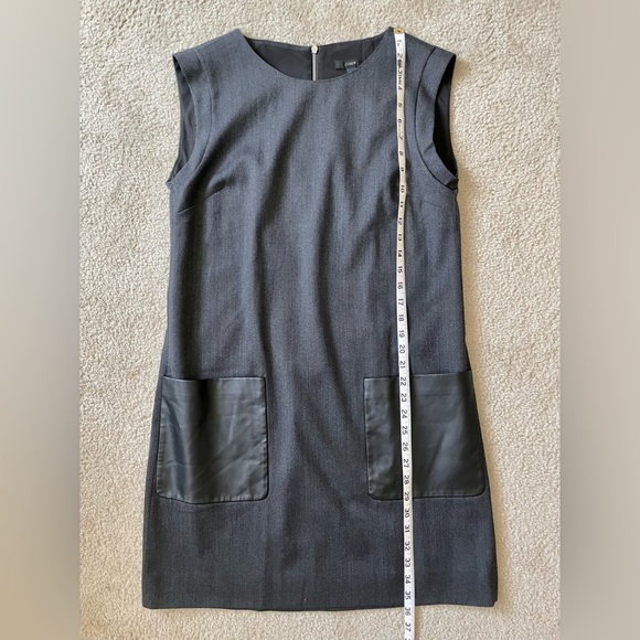 J.Crew sleeveless dress. Faux leather pockets. Dark grey size 8 - Picture 7 of 15